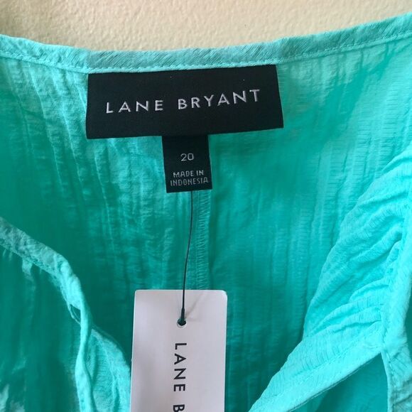 Lane Bryant Cold-Shoulder Smocked Waist Top - Picture 9 of 9